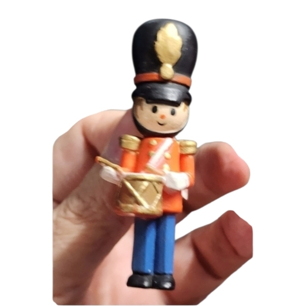 Hallmark Toy Soldier Drummer Brooch- Red, Blue, Gold